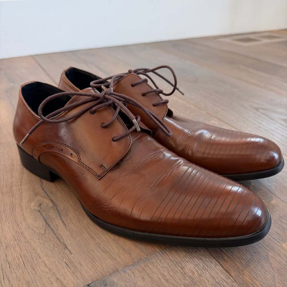 Kenneth Cole Straight Line Men’s Brown Dress Shoes Size 9